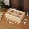 1pc Wooden Tea Box 6 Grids Multifunctional Tea Storage Box with Lid Tea Bag Holder for Home Cabinet Kitchen Decor Organization