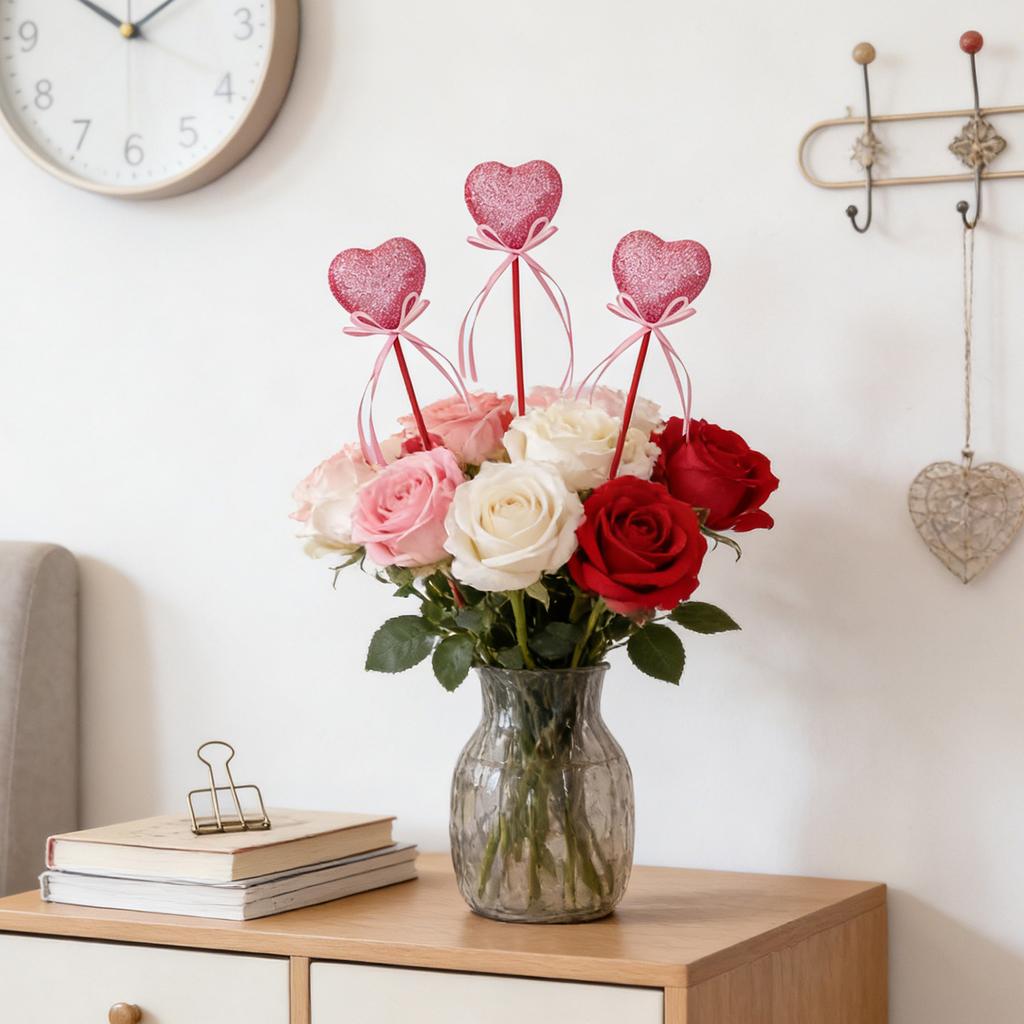 Liebe Ausschnitte Schaum Glitzer Liebe Schleife Blumenzweige, Festliche Atmosphäre