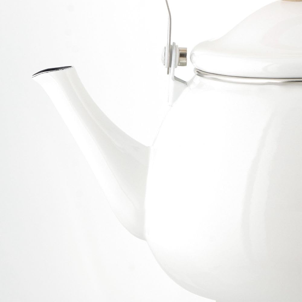 Bestco Gas Fire Bran Kettle, Enamel, 1.8L, IH, Compatible, White, NQ-0255,