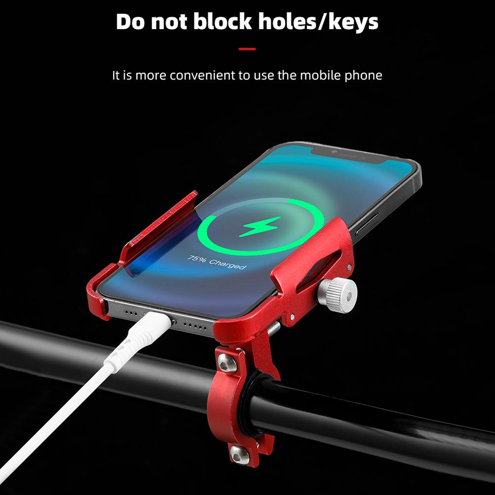 Bicycle Phone Stand Aluminium Alloy Handlebar Mobilephone Support 360 Degree Rotation Shockproof Cycling Accessories