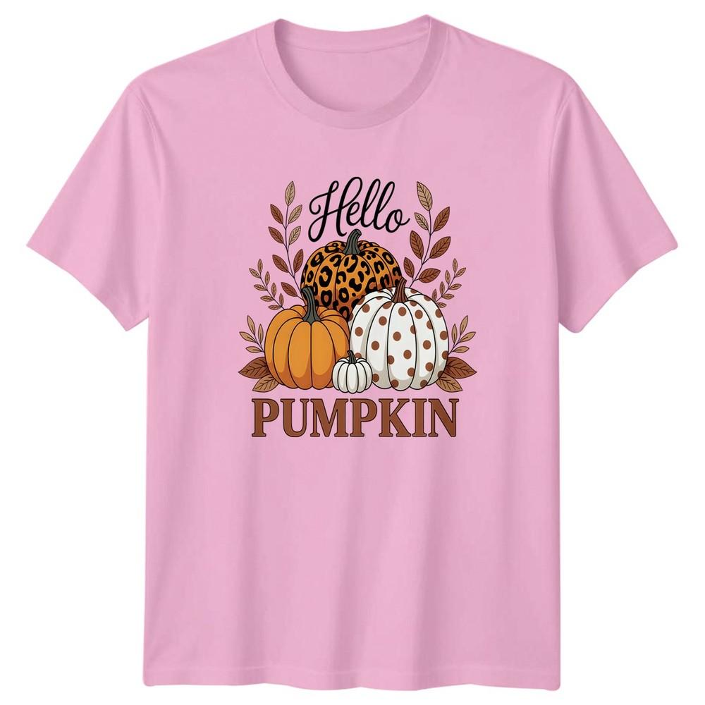 T-shirt Hello Pumpkin Unisex Autunno Regalo Per Lei