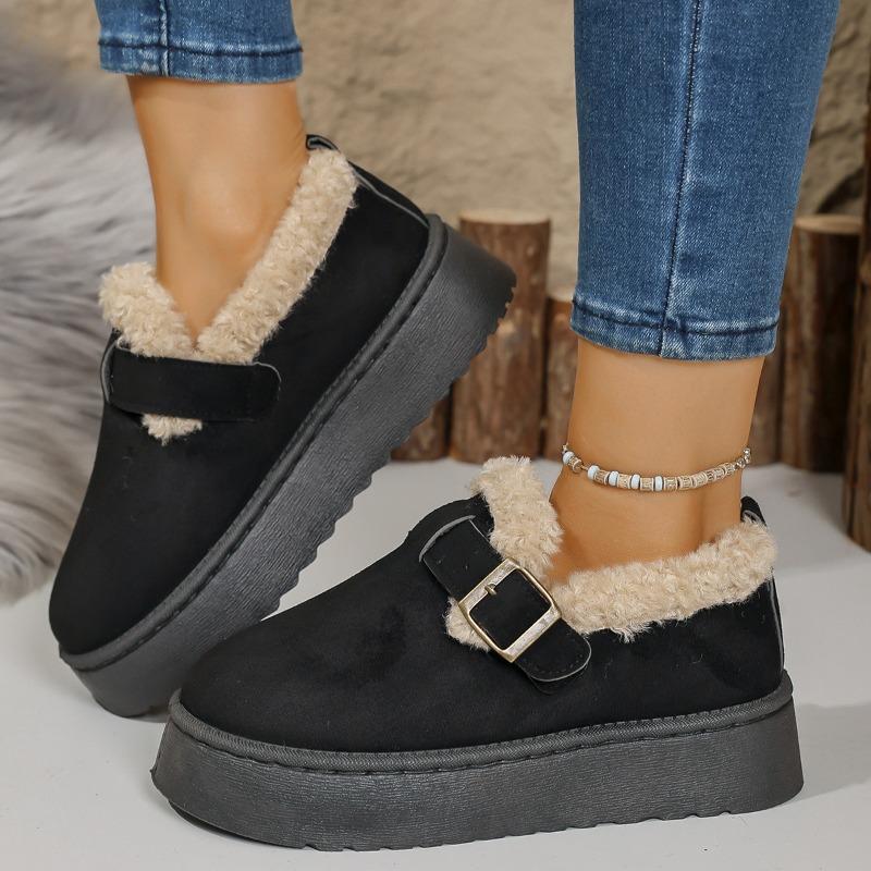 Autumn new thick-soled velvet warm snow boots comfortable soft-soled casual versatile lazy one-pedal cotton shoes