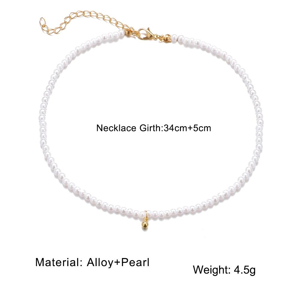 Necklace Artificial Pearl Pendant Double Necklace Female Simple Temperament Wild Neck Chain