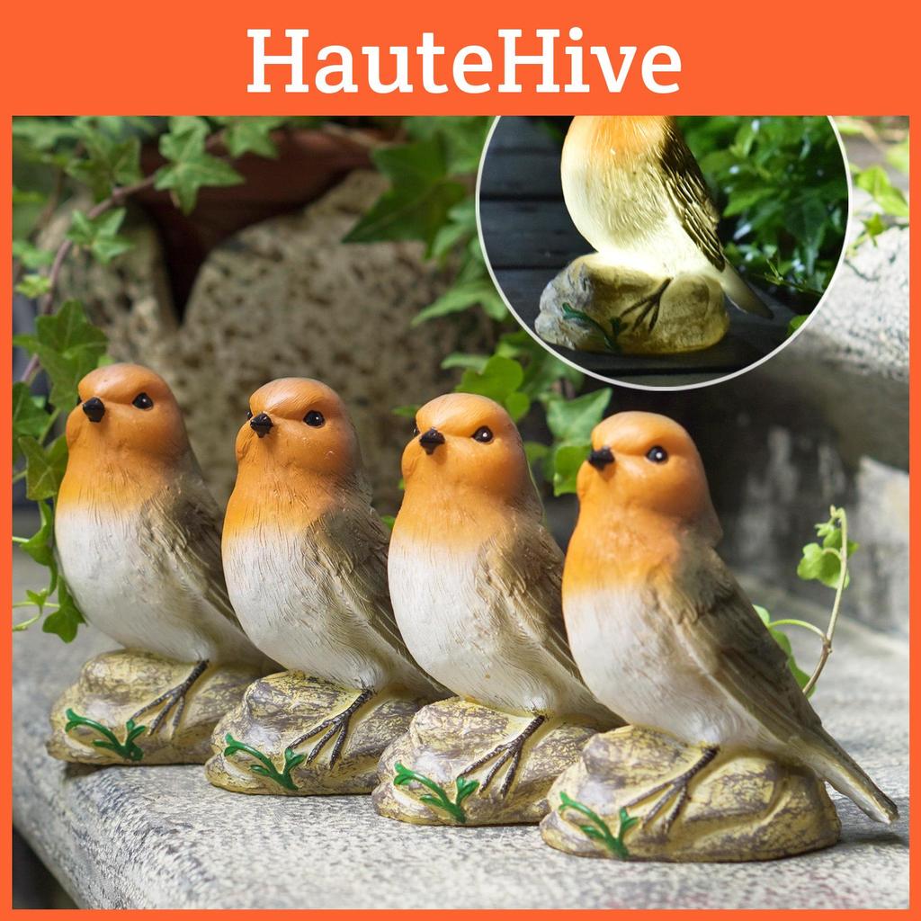 Modern Resin Solar Bird Lamp With Led Lighting For Garden And Patio Decor