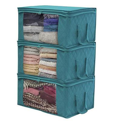 3PCS faltbare Home Storage Organizer Taschen tragbare Aufbewahrungstaschen Anti-Staub Kleiderschrank Kleidung Aufbewahrungsbox