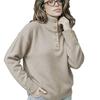 Dames Oversized Gebreide Trui Met Opstaande Kraag Effen Kleur Casual Pullover 2026 Herfst Winter