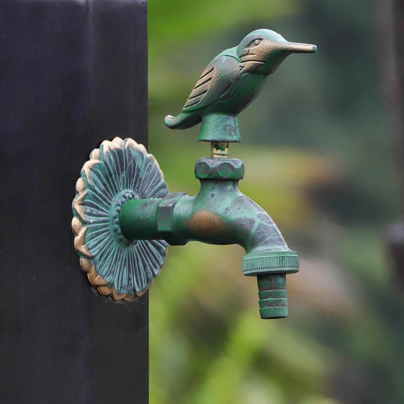 Bronze Outdoor Washing Machine Faucet Copper Animal Handle Garden Cold Tap Outdoor Courtyard Floor Landscape Water Faucet