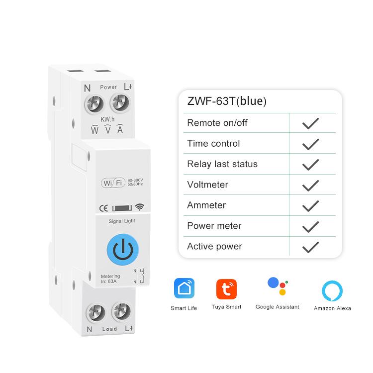 Tuya Smart Wi-Fi Circuit Breaker with Mobile App Control and Timer