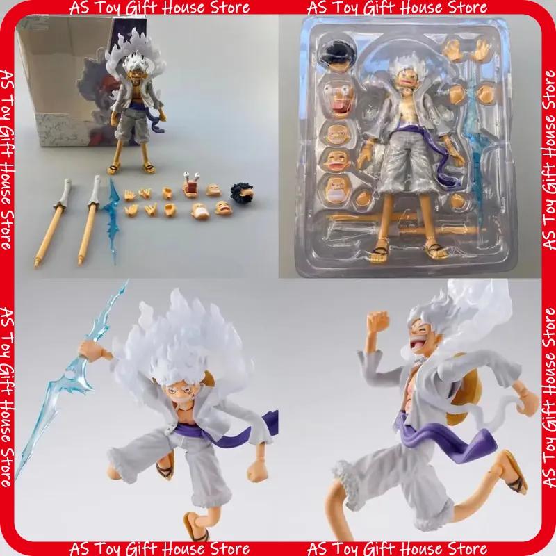 One Piece Monkey D Luffy Gear 5 Sun God Nika Super Movable Action Figure Interchangeable Faces Multiple Accessories Anime Decor