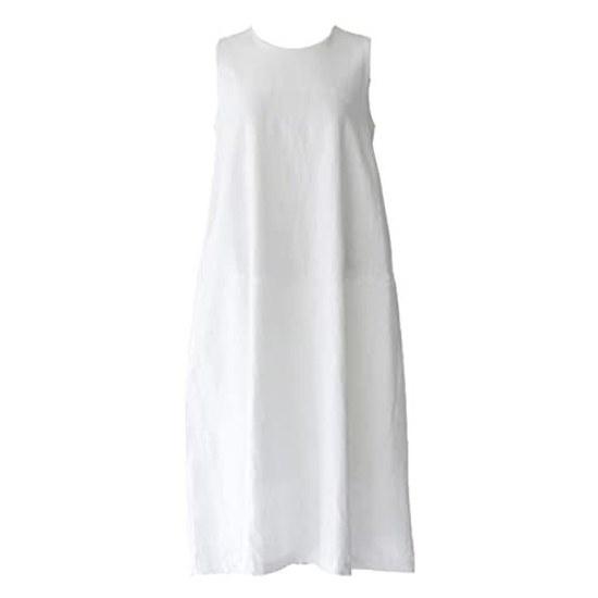 Sueeya One-Piece Womens Long Sleeveless Linen Loose Fit Body Covering Adult Cute Maxi Dress Casual Summer