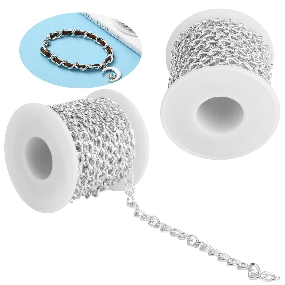 DIY Handmade Accessories Silver Aluminium Chain 7mm Wide Aluminum DIY Accessories 5Meter Twisted Links Chain DIY Crafts