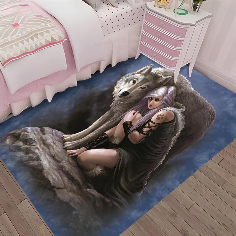Dark Printed Carpet, Rug for Office Chair Living Room Bedroom Kitchen Room Decor Gifts.