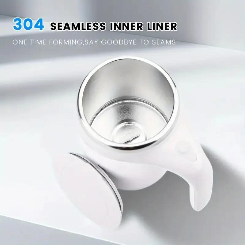 1pcSelf-stirring Coffee Cup-stainless Steel Coffee Blender Cup, Easy To Mix and Enjoy Smooth Drinks.