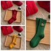 Cotton Christmas Embroidery Socks Gingerbread Man Mid-Tube Socks Sweet Cartoon Hosiery  Girls