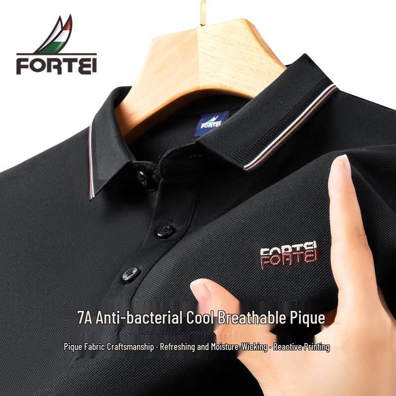 FORTEI Men s 7A Antibacterial Cooling Short Sleeve Polo T-Shirt XL
