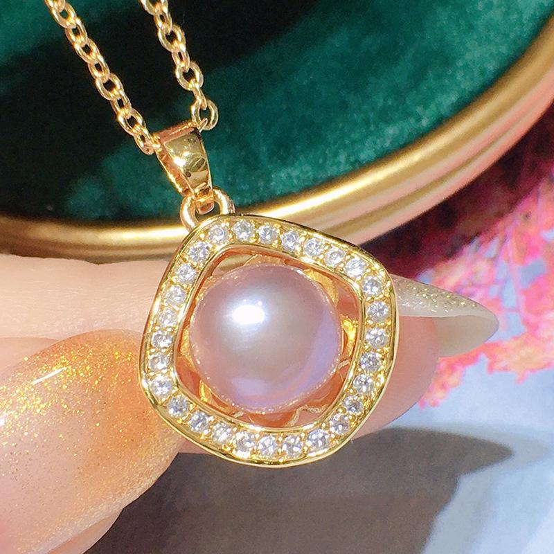 Korean Freshwater Pearl Pendant for Women - 8-9mm, High Luster, 18K Gold Plated, Elegant Jewelry