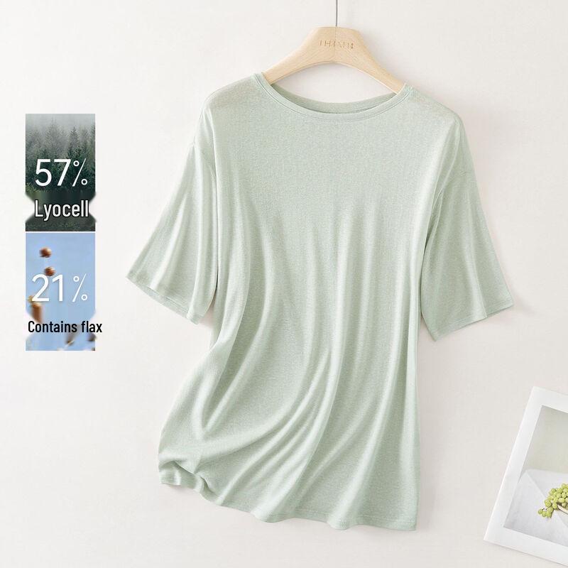 IHIMI Women s Lyocell Linen Loose Fit T-Shirt S