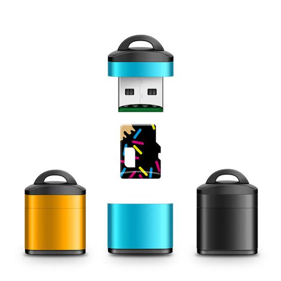 High-Speed USB Card Reader Portable Multi-Slot Adapter for TF/SD Cards, Plug-and-Play Fast Data Transfer Card Reader for Phone Computer Speaker