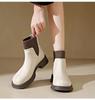 Soft-soled Boots Women's Autumn Winter British Style Thick-soled Socks and Boots Rear Zipper Martin Boots Western Style Chelsea Short Boots