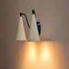 Double Cone Brass Wall Sconce – Mid‑Century Modern Light with Ivory Shades