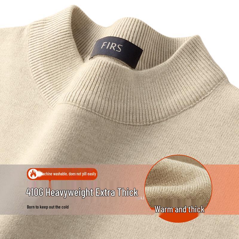 Shanshan Men's Heavyweight Machine Washable Thermal Half-High Neck Knit Sweater