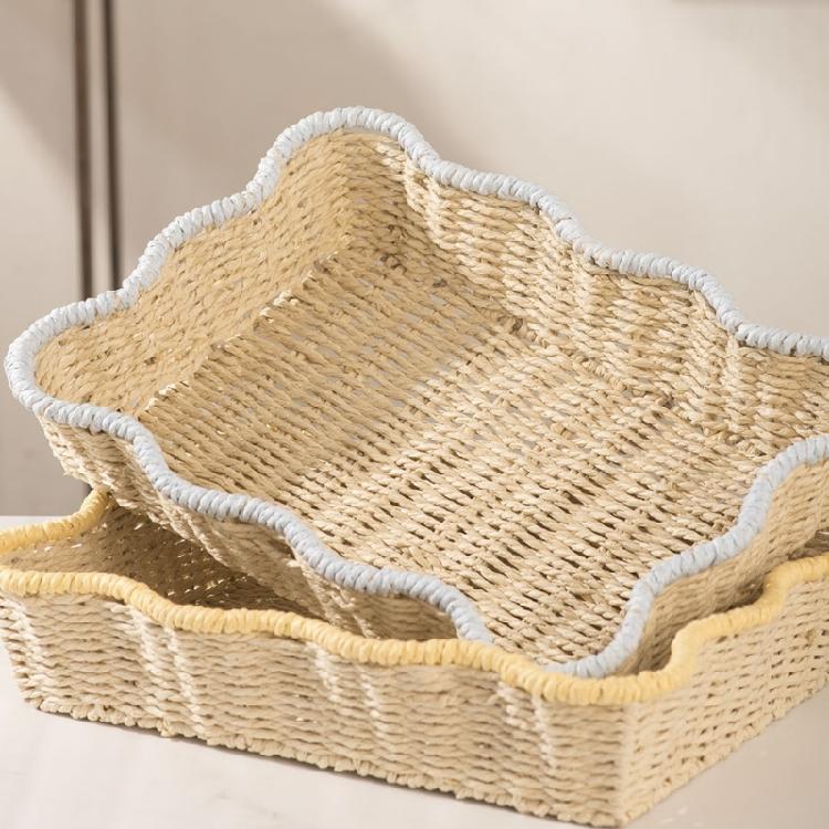 Artisanal Paper Fiber Basket Iron Reinforced Structure Home Decoration Storage Solution For Plant Display Organizing