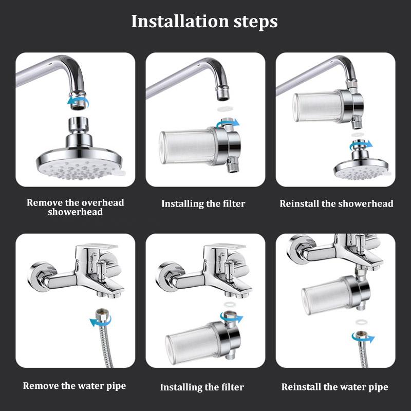 Household water purifier universal shower head to remove residual chlorine pre-filter with replaceable core filter PP cotton