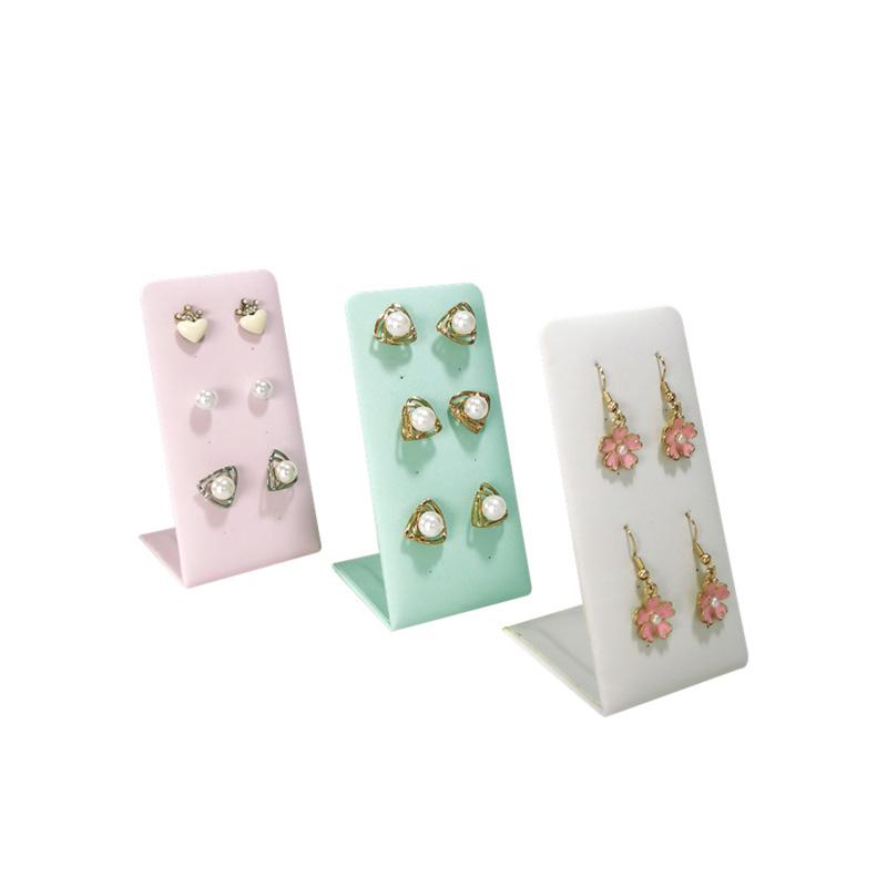 3-color L-shaped 6-Pair Stud Display Stand Earrings Display Prop Jewelry Counter Stud Display Stand