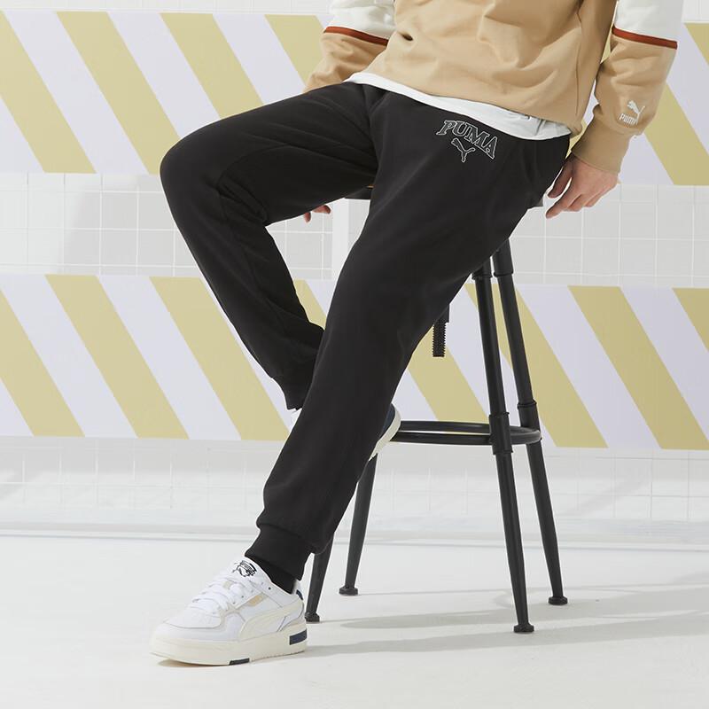 Puma Lässige Jogginghose aus Strick mit Buchstabenmuster und mittlerer Taille für Herren, Schwarz, 681265-01