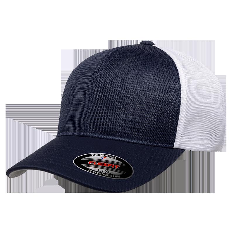 

FLEXFIT Snapback Кепка-сетка с эластичностью: Дышащая солнцезащитная шляпа для мужчин и женщин XXL (59-62 cm) тёмно-синий/белый