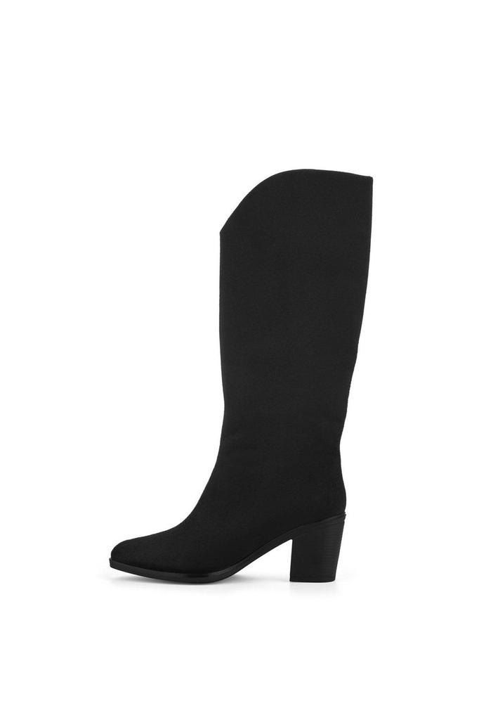 Women Modern Stylish Fashion Boots Boots Faux Leather Suede Cowboy Boots Black Grower