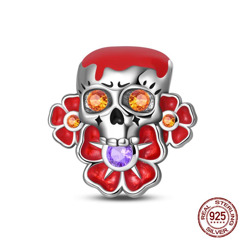 New In Original Charms Copper Glow In Skull And Pumpkin Charms Beads Fit 3Mm Original Bracelet For Women Diy Jewelry Gifts