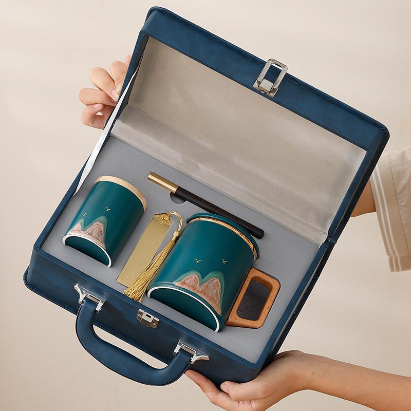 Guochao Jiangshan Ceramic Tea Separation Tea Cup Personal Office Tea Ceremony Cup High-End Gift Box Water Cup