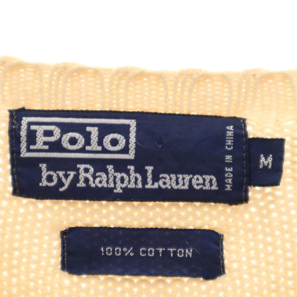 Polo by Ralph Lauren 90s Old Polo Bear Long Sleeve Knit M Beige Men's Used