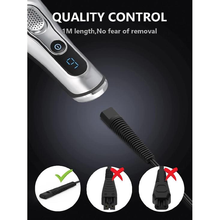 12V Shaver Charger Compatible with Braun Series 9 8 7 6 5 3 1, Electric Razor Charger Cord Replacement Compatible with Braun 3040s 340s 5018s 7020s