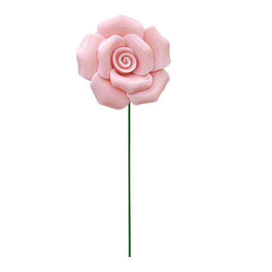 Keramisk blomma med stjälk Realistisk handgjord konstgjord blomma Hem Kontor Vardagsrum Vas Färgglad falsk blomdekoration