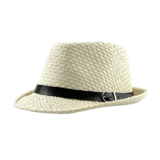 

Jazz Hat Breathable Sunscreen Summer Beach Hat with Belt Decor Versatile Sun Protection Straw Hat Everyday Casual Headwear