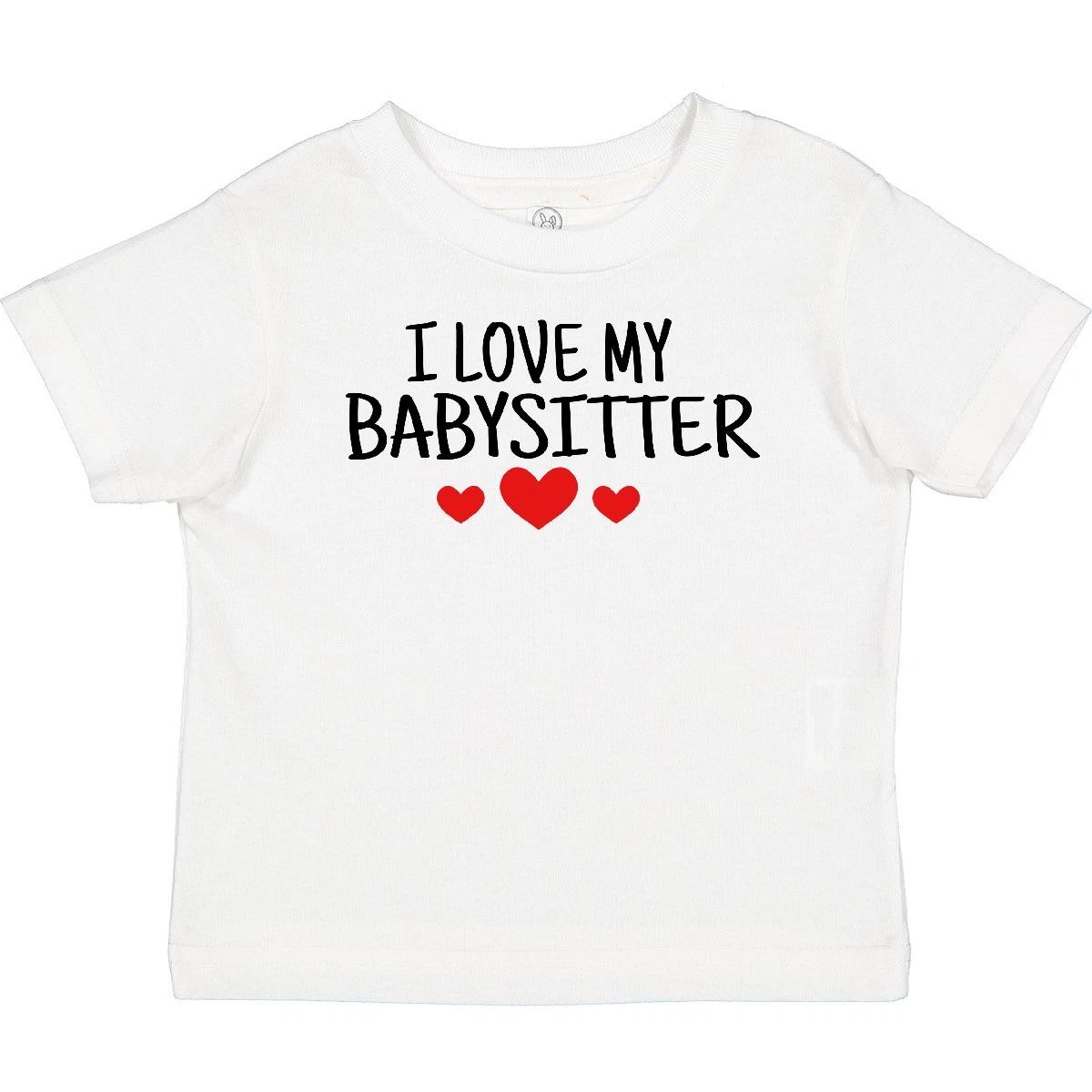 Inktastic I Love My Babysitter Baby T-Shirt Babysitters Best From Boy Girl Heart 150