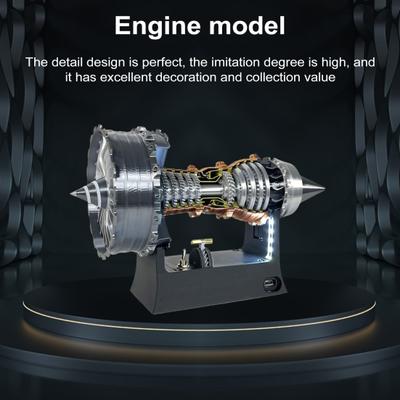TR900 Turbofan Motor Modeli Gerçekçi Simüle Uçak Motoru Kiti Mekanik Bilim Eğitimi Havacılık için Koleksiyonluk Turbojet Motor Modeli
