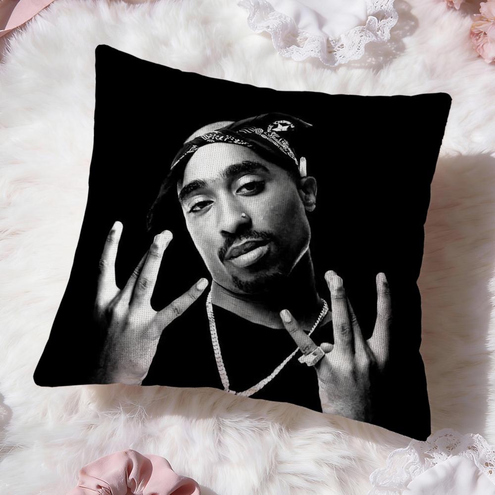 2P-PAC Tupac S-Shakur Cushion Cover Premium Comfort Reversible Pillow Cove -Two in One Design for Any Room & Car Interior