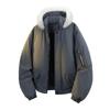 Men's Cotton Parka with Fur Collar - American Retro Style, Plus Velvet, Hooded, Casual Loose Fit for Winter 2025.