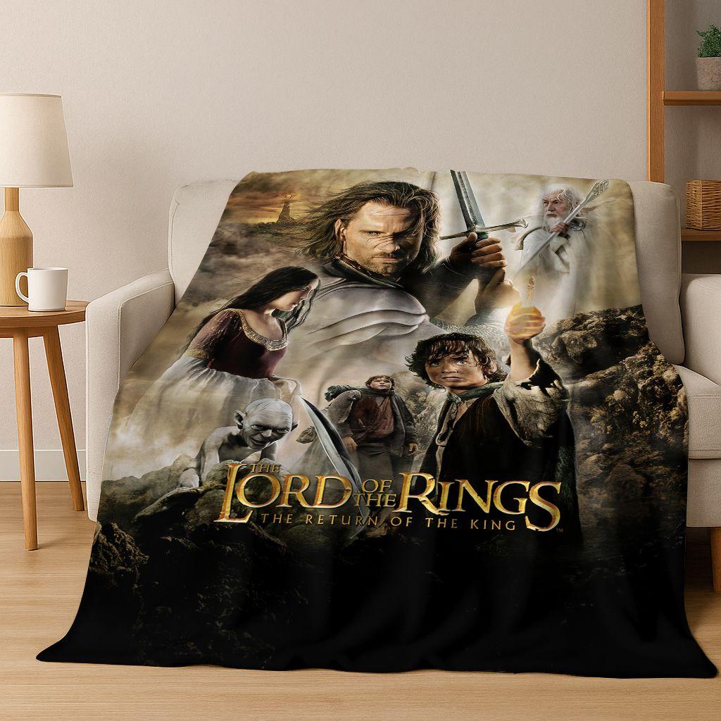 Classics L-Lord of The Rings H-Hobbit Movie Flannel Blanket,Warm and Cozy Soft Throw Blanket for Home Bedroom Bed Sofa Cover Kid
