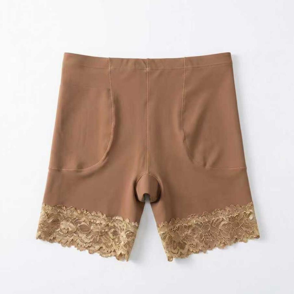 Women's Lace Underwear, High Waisted Seamless Safety Pants, Non Rolled Edge Flat Corner Bottom Safety Pants