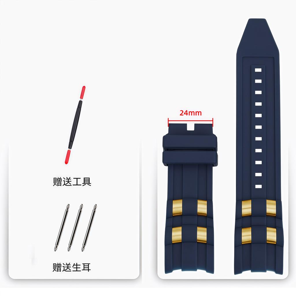 26mm Invicta Russian Diver Watch Band - Silicone Rubber Strap with Metal Pellets, Professional Diver Bracelet for Men/Women