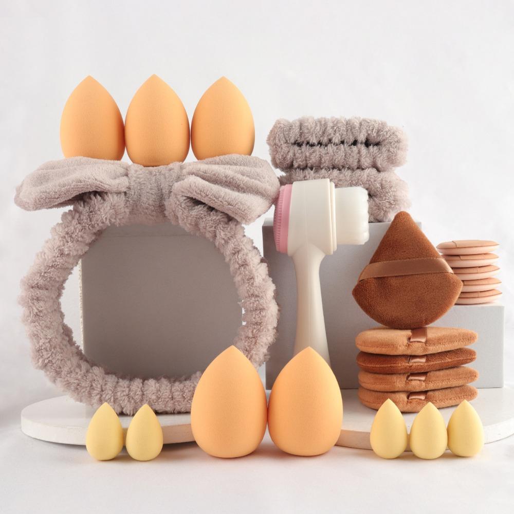 24 Stück/Set Mädchen Schönheitswerkzeug Veganes Make-up-Set Rutschfestes Haarband Gesichtsreinigung Stirnband Gesichtswaschen