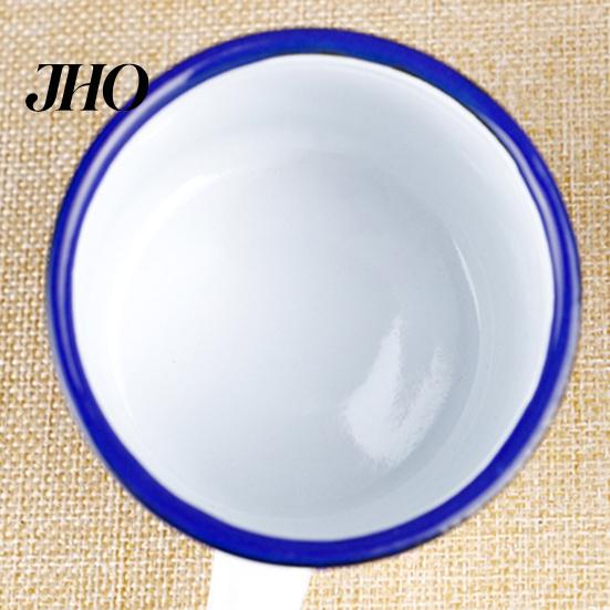 Kitchen Cup 120/240/350/500ML Vintage Enamel Mug with Handle Heat-resistant Large Capacity Tea Milk Water Coffee Drinking Retro Decoration 1960s Style