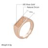 Fashion Square Men Ring  Rose Gold Color Natural Zircon Rings For Women High Quality Daily Fine Jewelry