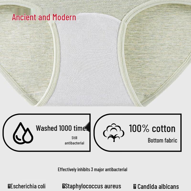 GUJIN 4-Pack Women's Medical Grade Cotton Mid-High Waist Briefs