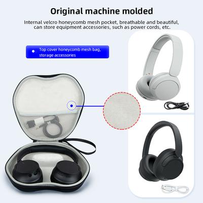 Storage Carrying Hard Bag with Hand Rope Noise Reduction Earphone Handbag Anti Scratch Shockproof for SONY WH-CH720N/WH-CH520