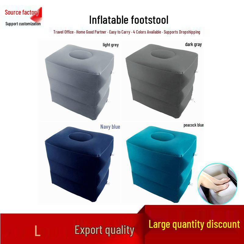 Inflatable Three-Layer Adjustable Footrest Cushion for Travel